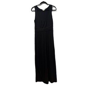 Boden Maxi Jersey Dress Womens 8 Black Diana Casual Stretch Travel Minimalist
